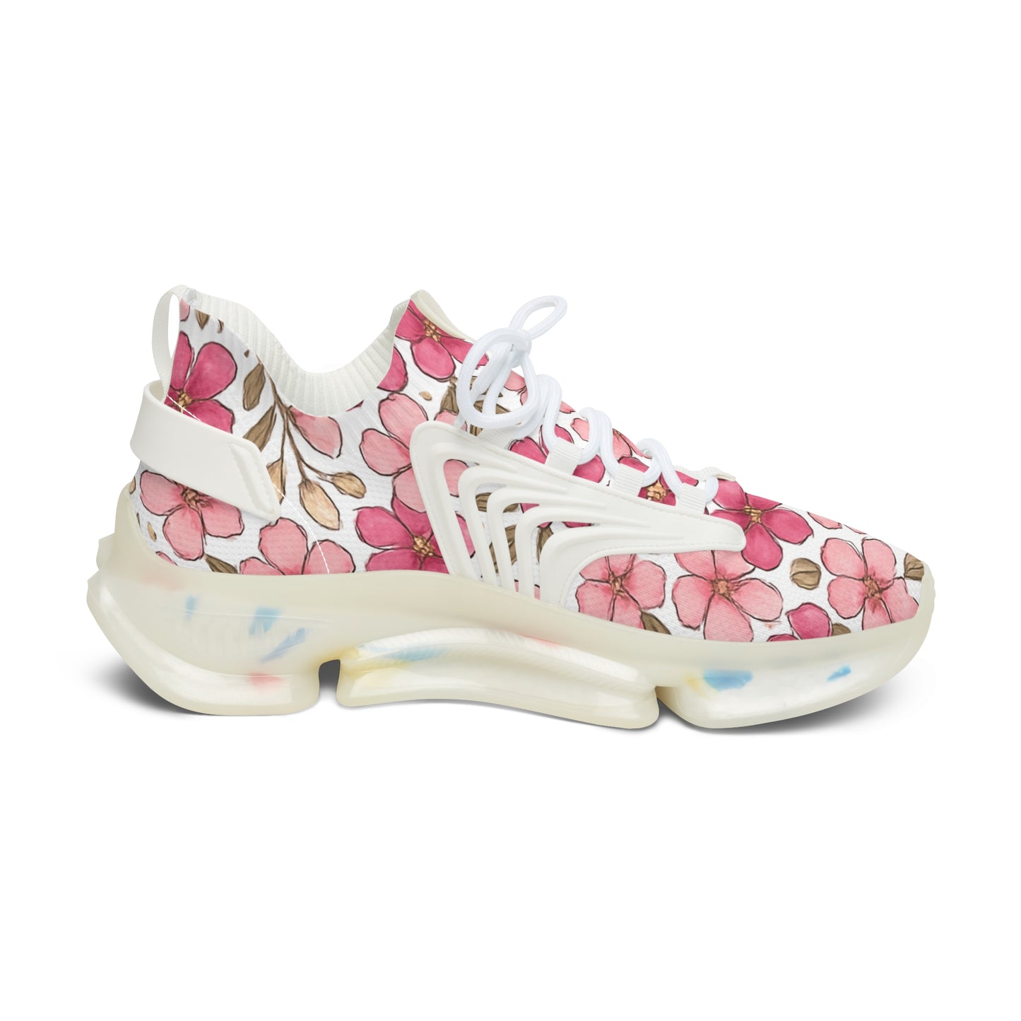 Floral Women's Mesh Sneakers - Stylish Athletic Footwear, Trendy Sports Shoes, Lightweight Sneakers, Spring Fashion, Gift for Her