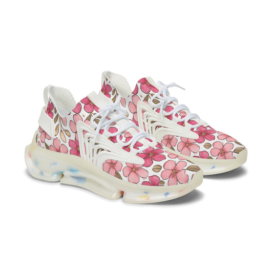 Floral Women's Mesh Sneakers - Stylish Athletic Footwear, Trendy Sports Shoes, Lightweight Sneakers, Spring Fashion, Gift for Her