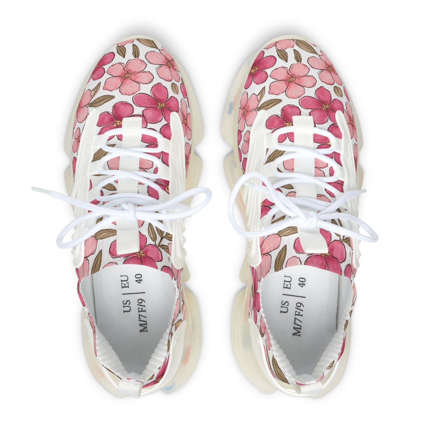 Floral Women's Mesh Sneakers - Stylish Athletic Footwear, Trendy Sports Shoes, Lightweight Sneakers, Spring Fashion, Gift for Her